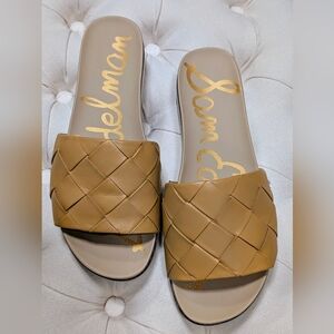 Sam Edelman Tan Woven Slide Sandals